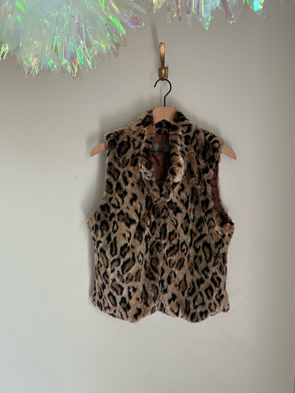 Ci Sono Leopard Print Vest Size Large